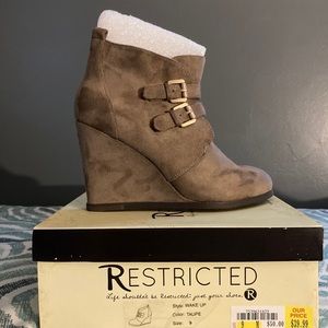 Suede Wedge Booties